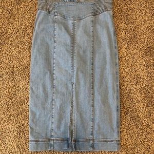 Free People Denim Midi Skirt